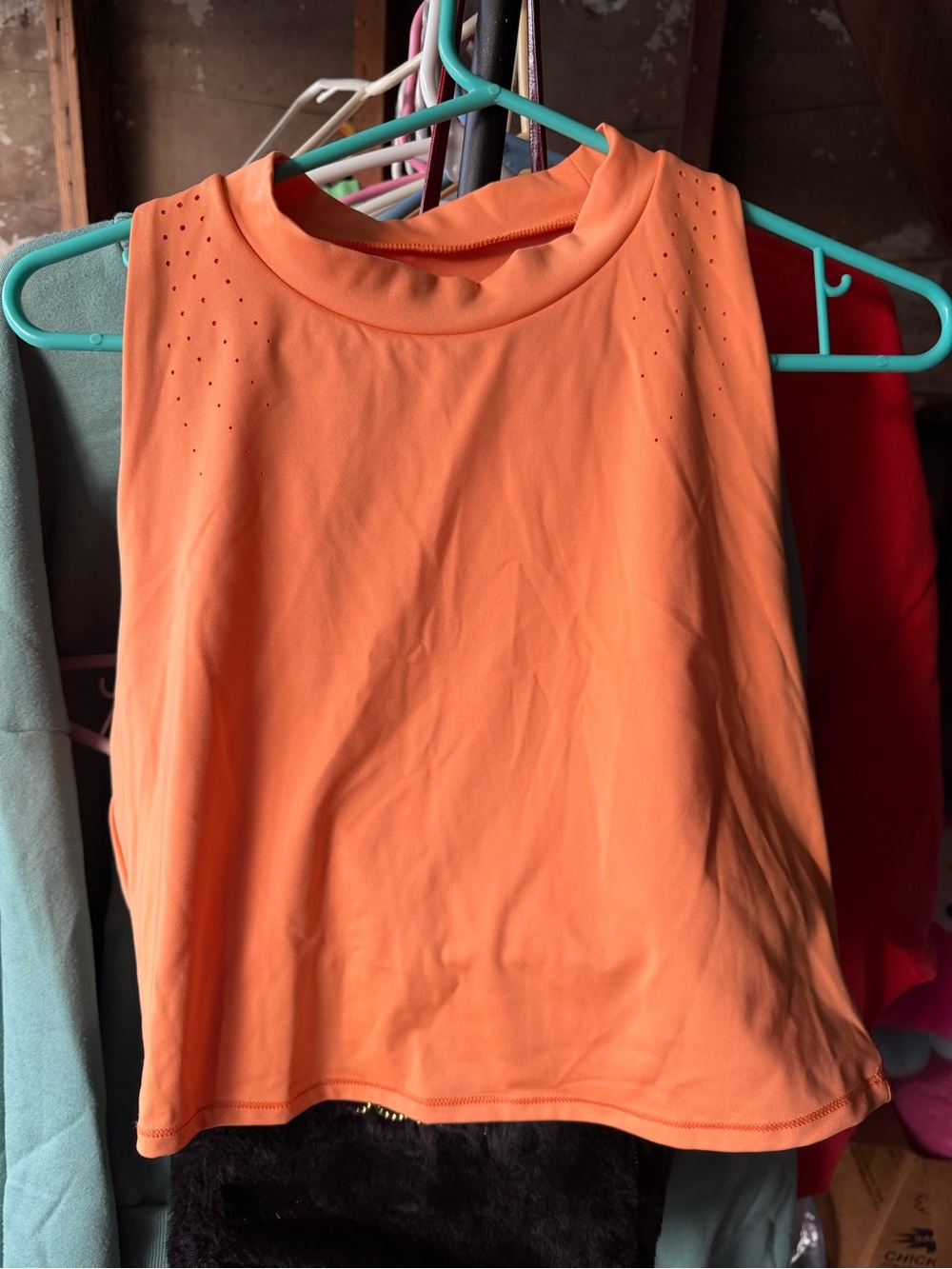 all in motion Orange Sleeveless Athletic Tank with Vent Perforations